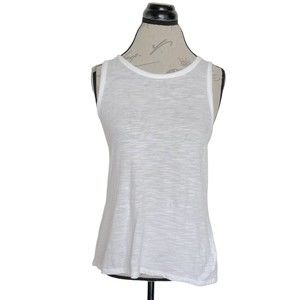 Banana Republic Womens Blouse White Graduation Sleeveless Back Slit Size XS